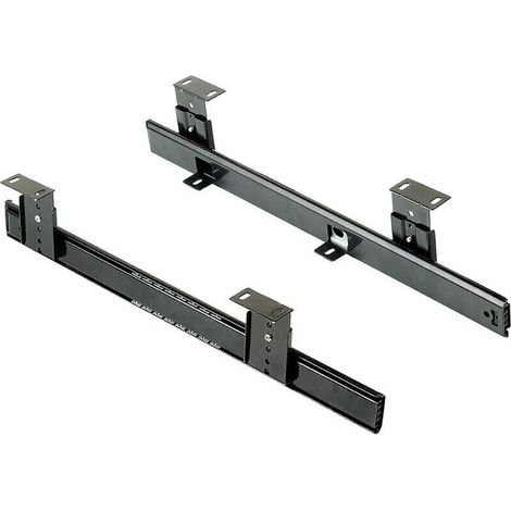 1 set Jeu de coulisses porte-clavier à billes en acier,zingué (noir) (1/2)