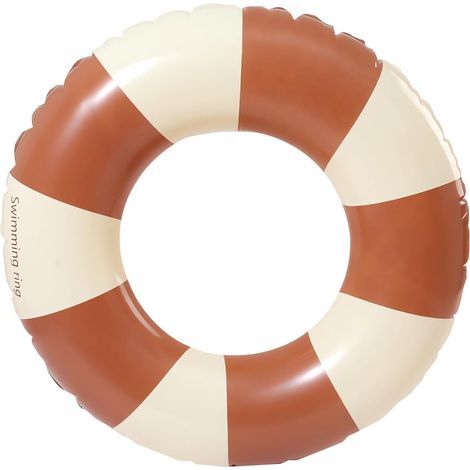 aufblasbare Schwimmhilfe, Retro-Streifendesign, strapazierfähiges PVC, für Pool und Strand für Erwachsene (1/5)