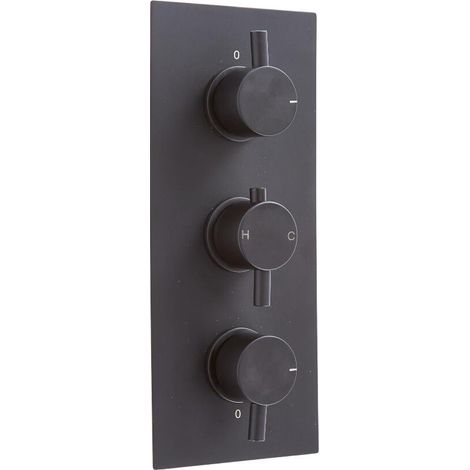 Hudson Reed Nox - Mitigeur Thermostatique Encastrable Noir - Deux Fonctions Trois Commandes