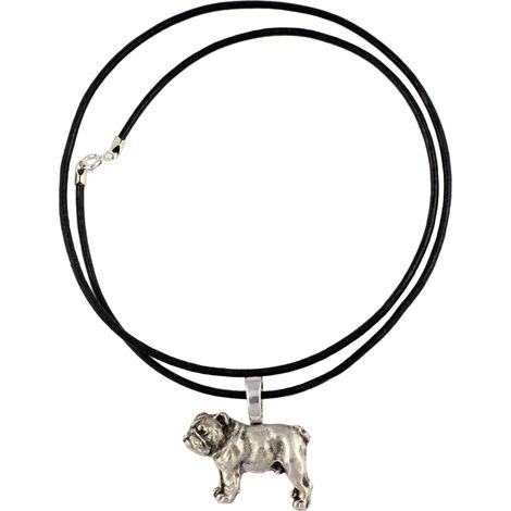 Bulldog inglés, Bulldog I - collar para perro, colgante bañado en plata para amantes de los perros, joyería discreta de Art-Dog (1/5)