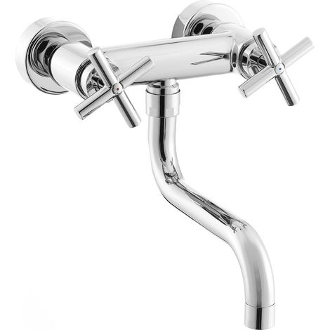 Paffoni Quattro Mezclador de pared para lavabo con caño largo, Cromo (QTV161)