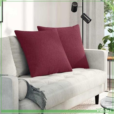 Coussins de canapé - Bordeaux - 60 x 60 cm - Housses amovibles - Rembourrage polyester (1/5)