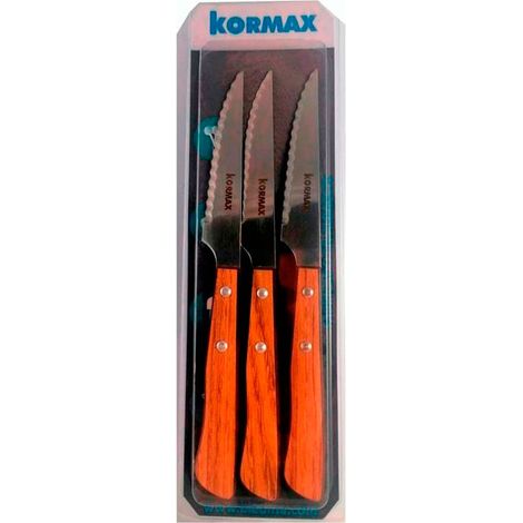 CUCHILLOS 11 CM FILO MICRODENTADO HPL ROBLE PACK 3
