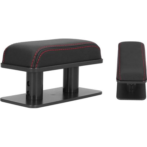 Coussin D'accoudoir de Voiture ABS PU Universel Accoudoir Réglable de Voiture Support de Coude Gauche Coussin Anti-fatigue Anti-dérapant Modification (A (bord noir et rouge)) (1/4)