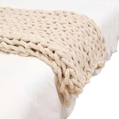 Couverture en laine grossière tissée à la main, couverture chenille tissée, fond pour photographie de mariage, couverture en laine couleur sable, 1 couvre-cheveux (1/5)