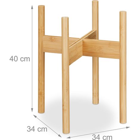 Set di 3 supporti per vasi da fiori decorativi da interno 33 x 25 x 25 cm in bambù naturale 130015145