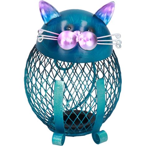 Tirelire, chat, animal, décoration, fer forgé, fait main, cadeau d'anniversaire (1/5)