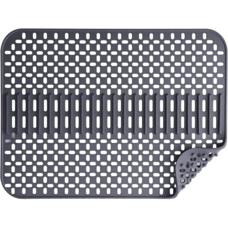 Silicone sink mat – 43 x 32 cm – 1-ply – Dishwasher safe – Heat resistant and non-slip – Dark grey (1/5)