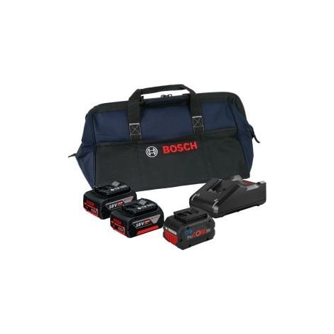 Bosch Starter-Set 18V / 2x 4,0 Ah Akku + 1x 5,5 Ah ProCORE18V Akku + Ladegerät GAL 18V-40 in Handwerkertasche
