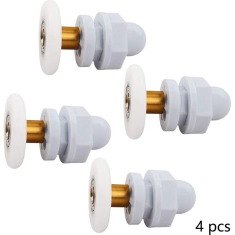 4 Pièces Rouleau Roulette Roulettes Coulissantes Rouleaux de Porte de Douche Roue pour Porte de Douche Roue pour Douche Coulissantes Porte Roue de Remplacement pour Rouleau (1/5)