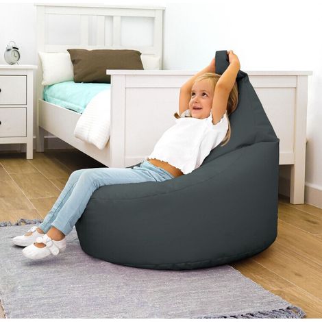 Pouf Fauteuil Similicuir Indoor Gris Happers Enfant Gris