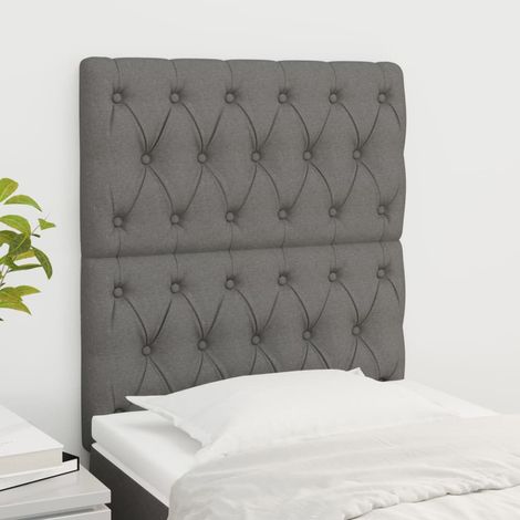 2 pcs Têtes de lit pour lit adulte, Tableau décoratif de chevet Gris foncé 80x7x78/88 cm Tissu SDG56424 (1/5)