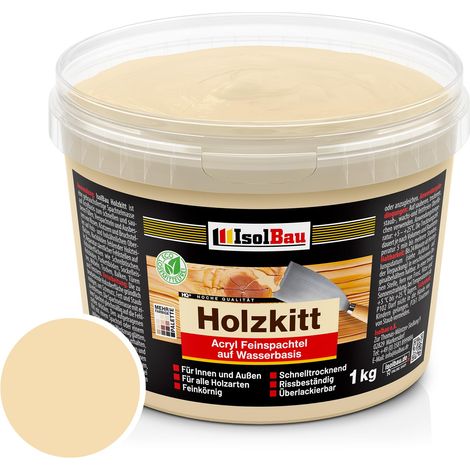 Holzkitt Spachtelmasse Holzspachtelmasse Innen Außen 1 kg Kiefer Mittel (Nr. 9) (1/5)