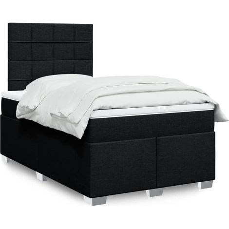 Boxspringbett mit Matratze Schwarz 120x190 cm Stoff