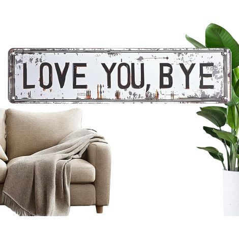 Décorations murales Métal Vintage 40x1 dm pour Décoration Ornement de Pièce Love You Bye Sign Pour Maison Entrée Couloir Décoration Campagne Intérieur Extérieur Fête (1/5)