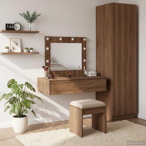 Schminktisch mit Schubladen Braun 83 x 40 x 70 cm Holzwerkstoff