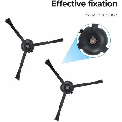 Accessoires d'origine, brosses latérales en Silicone pour aspirateur série Q7 Max/S7 Max Ultra/S7 Maxv Ultra/S7 Pro Ultra/S8 +/S8 Pro Ultra/Q Revo/Q5 Pro+, Lot de 2 (Noir) (1/4)