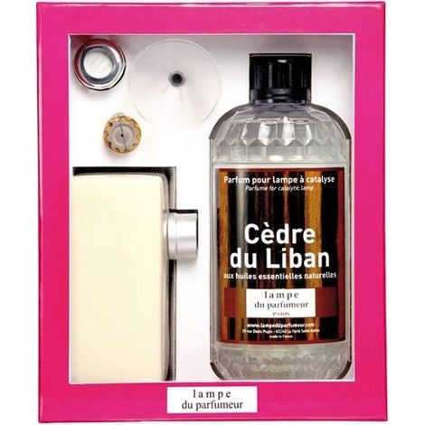 Coffret Lampe Brique Blanc + Recharge 500ml Cèdre Du Liban (1/2)