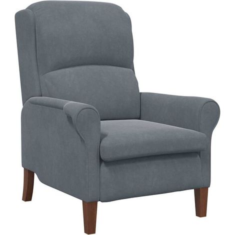 Fauteuil en velours gris foncé (1/5)