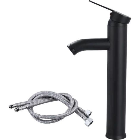 1 Robinet mitigeur,Lavabo noir mat,Levier unique,Eau chaude et froide,Salle de bain (1/5)