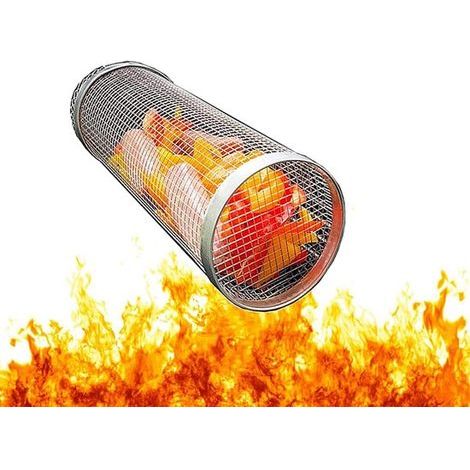 Panier à griller pour barbecue – Grille en acier inoxydable – Revêtement antiadhésif – Accessoire barbecue 1 pièce – Outil professionnel – Utilisation en extérieur et pique-nique – Taille universelle (1/5)