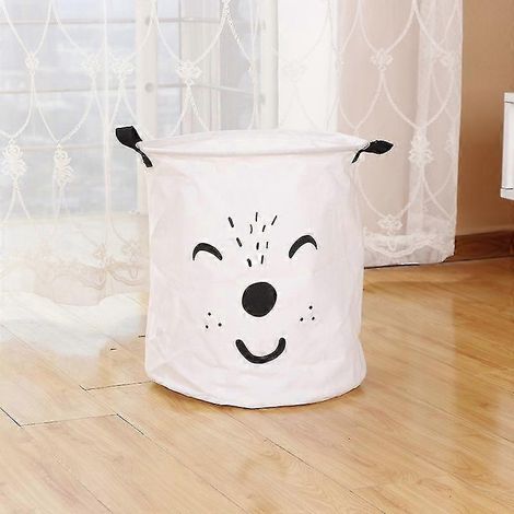 Faltbarer Wäschekorb mit großem Fassungsvermögen – Wäschekorb zur Aufbewahrung von Schmutzwäsche, Kleidung, Kinderspielzeug und anderen Kleinigkeiten – 35 x 40 cm – Weiß