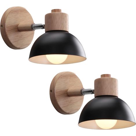 Applique Murale Industrielle Vintage Lampe Murale Interieur Sconce Rétro Luminaire Applique Abat-jour E27 Ø15CM pour Salle à Manger Escalier Chambre Cuisine Café(2pcs noir) (1/5)
