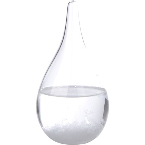 Goutte d'Eau Tempête Verre Météo Bouteille Cristal Chimie Décoration (Blanc Sans Base)