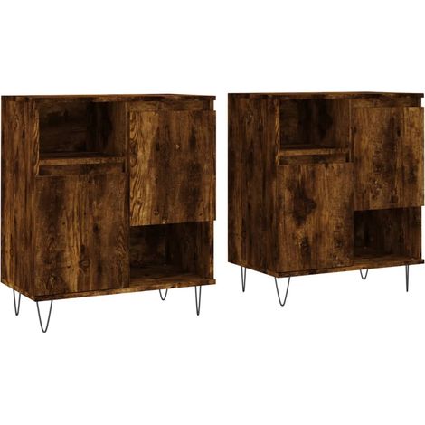 Maison Exclusive - Credenze 2 pz Rovere Fumo in Legno Multistrato