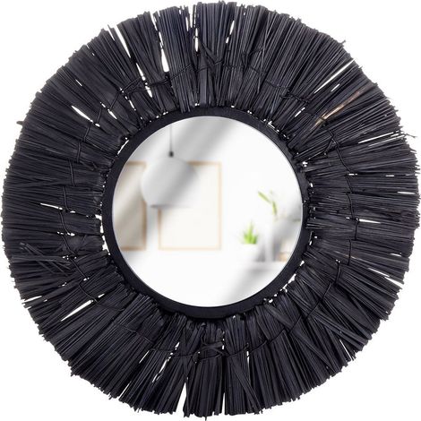 Miroir mural rond noir 32 cm (1/5)
