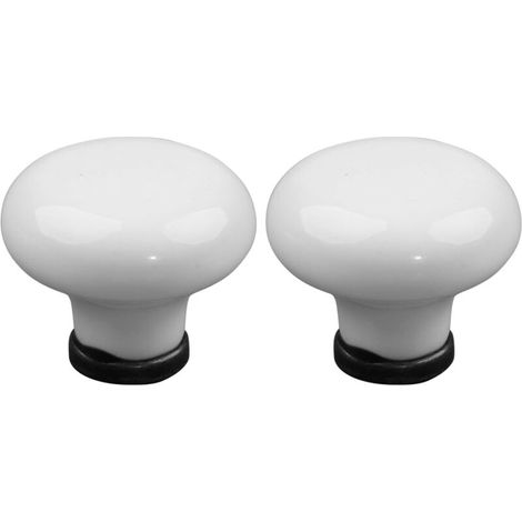 2x Bouton de tiroir finition nickel étain porcelaine céramique beige 36 mm avec vis Meuble Vintage Antique Style Porte Poignée Commode Armoire Maison (1/3)