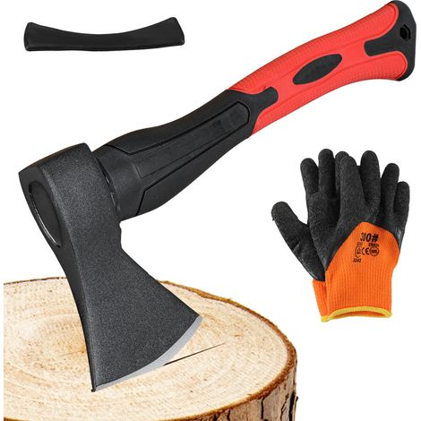 SWANEW Ascia da spacco- manico in gomma in acciaio al carbonio con guanto 800g 38,5cm (1/5)