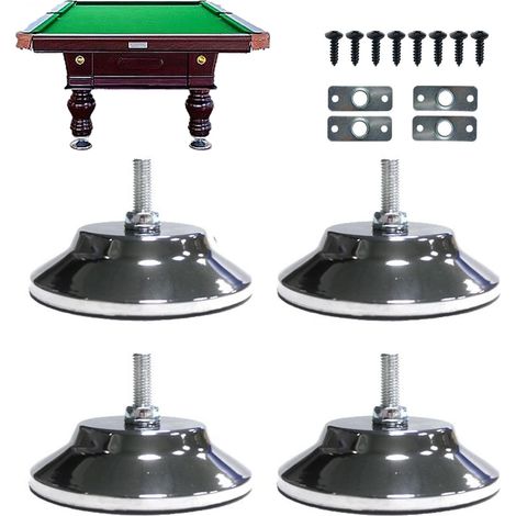 4pcs Pieds de Table de Billard Réglables, Niveleurs de Pieds de Table de Billard, Métal en Acier Inoxydable Pieds Robustes, pour Table de Football de Billard, Niveleurs de Nivellement de Meubles (1/5)