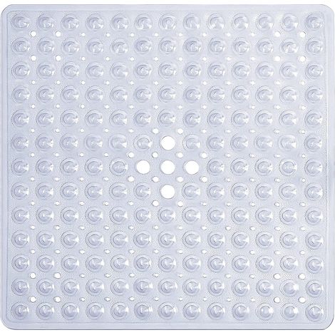 Sollbry Alfombrilla de ducha cuadrada transparente de 53 x 53 cm Alfombrilla de baño antideslizante lavable a máquina para plato de ducha Alfombrilla de ducha antideslizante con ventosas ideal para (1/5)