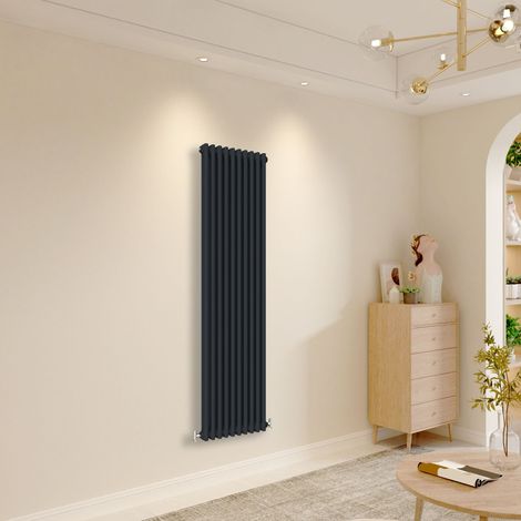 Biubiubath Traditional Cast Iron Style Radiator Vertical 2 Column Black 1800x470mm