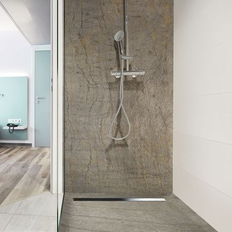 Receveur de douche pierre naturelle ardoise claire 100x100 cm (1/4)