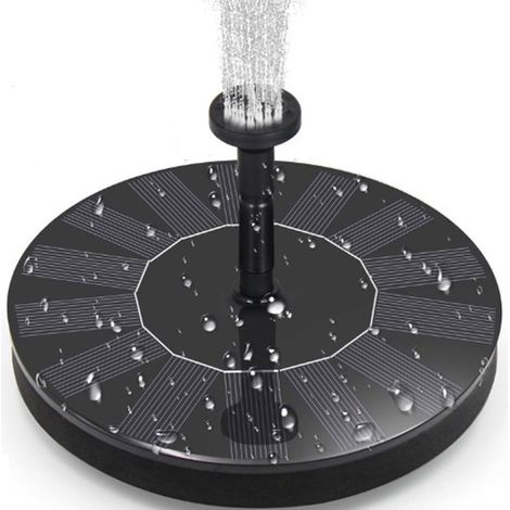 Fontaine à eau solaire 16 cm - noire (1/2)