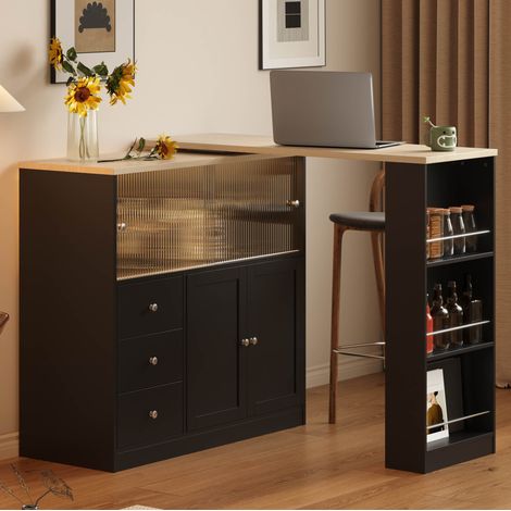 Lit double 140x190 cm en lin beige gris avec tête de lit réglable et sommier, sans matelas - CHICFURN (1/5)