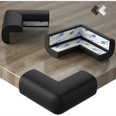 20 protections d'angle en caoutchouc : large coussin pour une protection maximale de bébé (noir) (1/5)