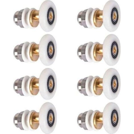 Roulettes Douche 25mm, Roulette Porte Coulissante Douche Roulement pour Porte de Douche 8 Pièces (1/4)