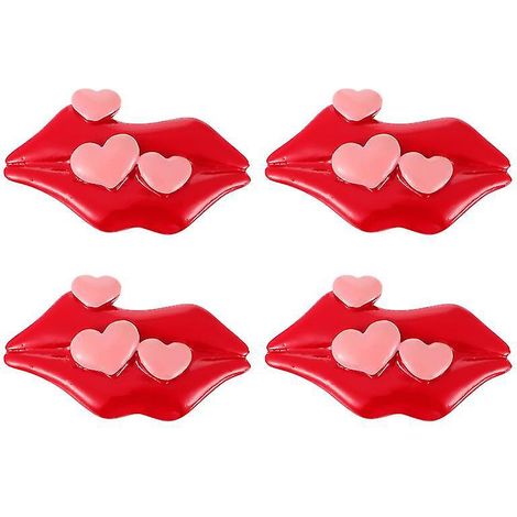 4 aimants rouges en forme de lèvres