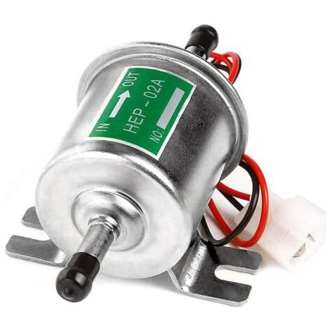 Pompe à carburant électrique universelle (argent), module de pompe à essence en ligne basse pression, moteur diesel, fixation par boulon en ligne, pour essence et diesel HEP-02A (1/5)