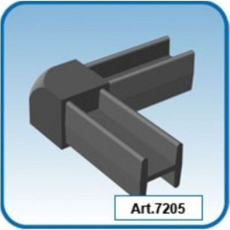 Profilo alluminio per scaffali e strutture modulari componibili dimensione disponibile: raccordo a 2 vie 7205