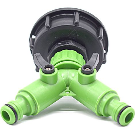Multitanks – Sélecteur 2 voies pour cuve IBC 1000 litres – Raccord S60x6 femelle – Résistant aux UV et chocs – Idéal pour irrigation professionnelle