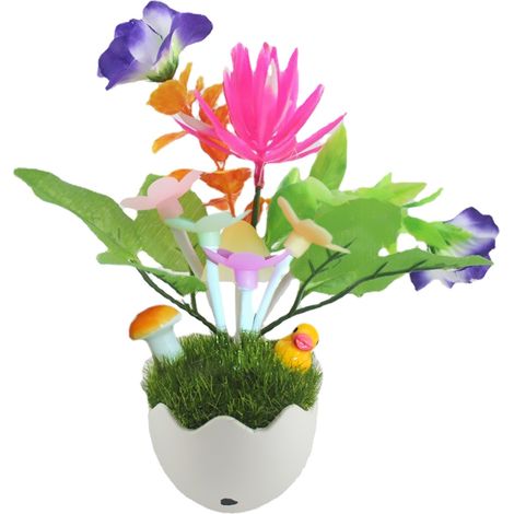 Veilleuse LED colorée en forme de fleur de lotus avec capteur, changeant de couleur, idéale pour un lit de rêve ou comme veilleuse (1/4)
