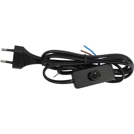 Conexión de cable plano con interruptor de paso, 2A 250V negro (1/3)
