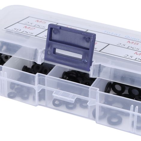 Kit de 250 rondelles plates en nylon noir (M2, M2.5, M3, M4, M5, M6, M8) (1/5)