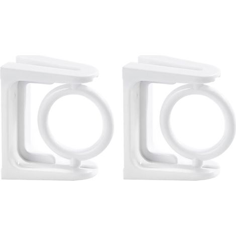 Support Pour Rideau De Douche - Fixation Adhésive - ABS - Blanc - 5 x 4 x 3 cm - Lot De 2 (1/5)