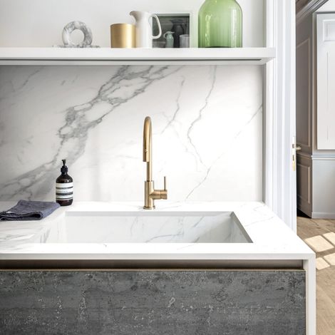 Carrelage Effet Marbre MARBLE CALEGARI Statuario Marble 60x60cm Mat Sol et Murs (1/5)