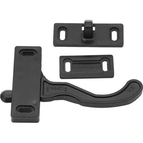 Kit loquets porte moustiquaire camping car droit ABS solide pratique facile à poser pour VR caravane 1 loquet droit 1 plaque 1 loquet carré 6 vis (1/5)